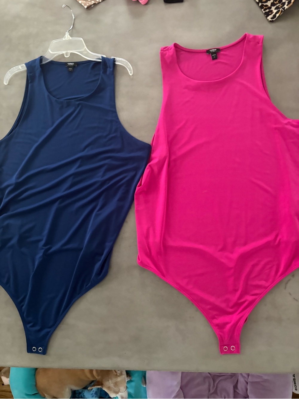 Express Women's Sleeveless Bodysuit in Hot Pink and Navy